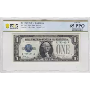 $1 1928 Blue seal Small Silver Certificates 1600 (2)