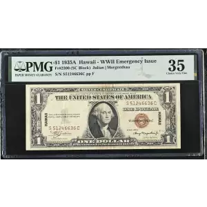 $1 1935-A brown seal Emergency Notes Issued During WW2 2300