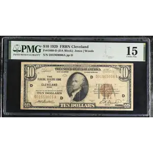 $10 1929 brown seal Small Federal Reserve Bank Notes 1860-D