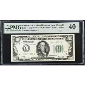 $100 1928-A.  Small Size $100 Federal Reserve Notes 2151-H