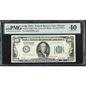 $100 1928-A.  Small Size $100 Federal Reserve Notes 2151-L