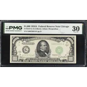 $1,000 1934-A.  High Denomination Notes 2212-G