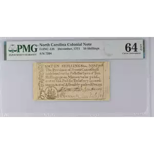 10s December, 1771  COLONIAL CURRENCY NC-138