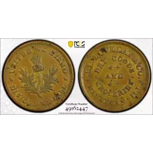 (1861-65) Token F-890B-1b Brass PE J.L. Loveday & Co. IL (2)