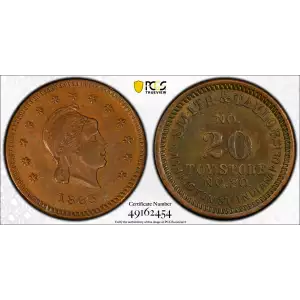 1863 Token F-460S-2a Copper PE Smith & Taylor IN, BN (2)