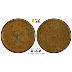 1863 Token F-630BK-1a Copper PE Ed. Schaaf NY, BN (2)