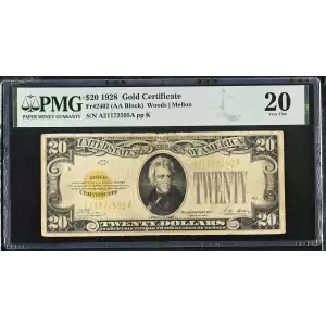 $20 1928 gold seal. Small Size Gold Certificates 2402