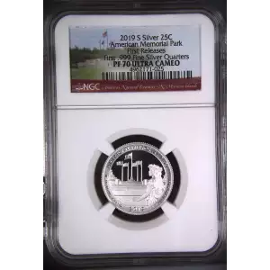 2019 S American Memorial Park-FR 1st .999 Fine Silver Qtrs ULTRA CAMEO (2)