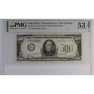 $500 1934-A.  High Denomination Notes 2202-G