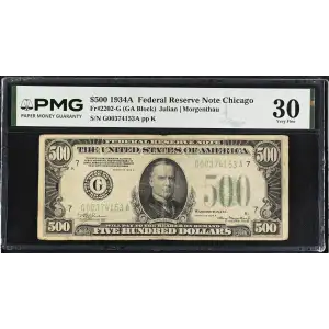 $500 1934-A.  High Denomination Notes 2202-G