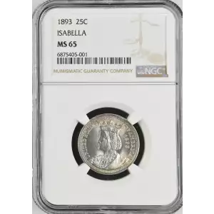 Classic Commemorative Silver--- World's Columbian Exposition, Isabella Quarter 1893-Silver- 0.25 Dollar (2)