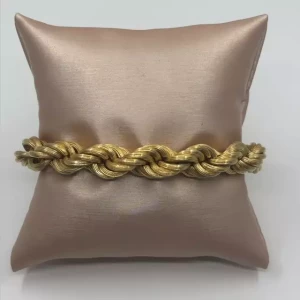 Gold 14k Bracelet 10mm Rope 7.5 Inches