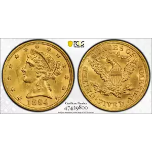 Half Eagle---Liberty Head 1839-1908 -Gold- 5 Dollar