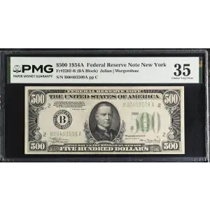 $500 1934-A.  High Denomination Notes 2202-B (2)