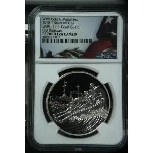 2018 P WWI - U. S. Coast Guard First Releases WWI Coin & Medal Set ULTRA CAMEO (2)