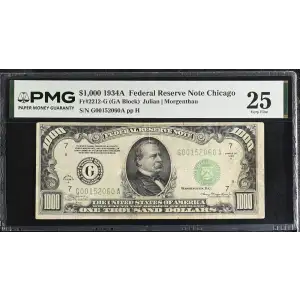 $1,000 1934-A.  High Denomination Notes 2212-G (2)