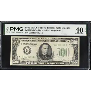 $500 1934-A.  High Denomination Notes 2202-G