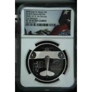 2018 D WWI - U. S. Air Service First Releases WWI Coin & Medal Set ULTRA CAMEO (2)