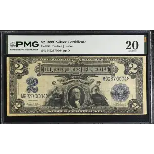 $2 1899 Blue Silver Certificates 256 (2)
