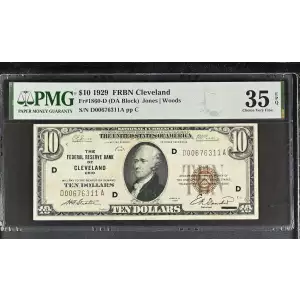 $10 1929 brown seal Small Federal Reserve Bank Notes 1860-D