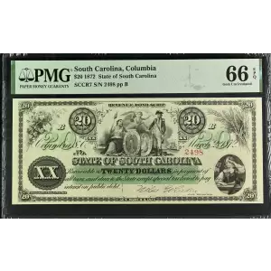 1872 $20 State of South Carolina 
