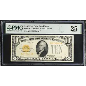 $10 1928 Gold Seal Small Size Gold Certificates 2400