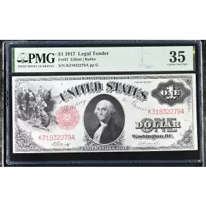 $1 1917 Small Red, scalloped Legal Tender Issues 37